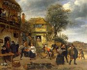 Jan Steen Peasants before an Inn Spain oil painting artist